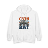 Gym Rat Zip Hoodie — Funny Weightlifting Design