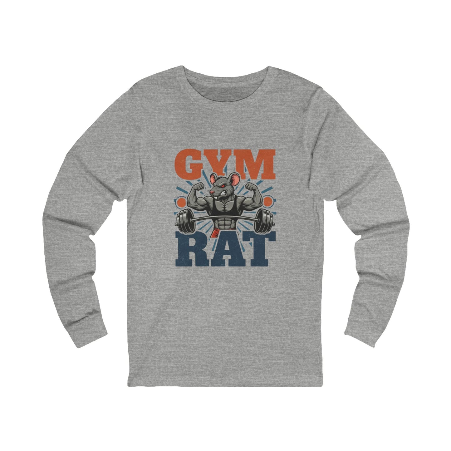 Gym Rat Long Sleeve Tee — Weightlifting Rat Graphic Shirt