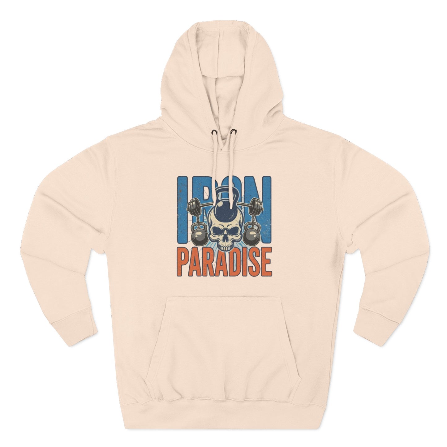 Hoodie — "Iron Paradise" Skull & Kettlebell Gym Hoodie
