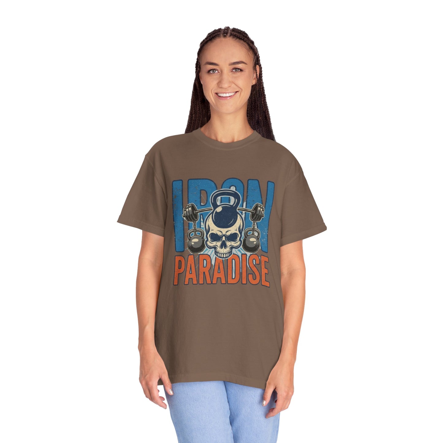Iron Paradise Gym T-Shirt — Skull Kettlebell Weightlifting Tee