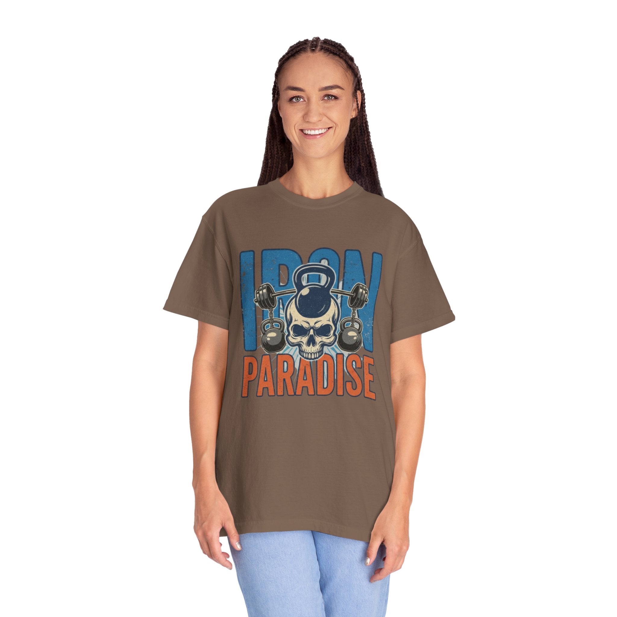 Iron Paradise Gym T-Shirt — Skull Kettlebell Weightlifting Tee