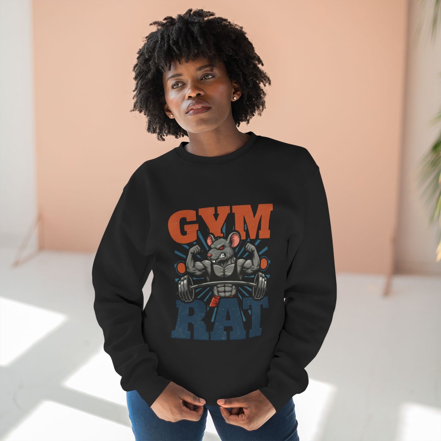 Gym Rat Sweatshirt – Funny Weightlifting Crewneck for Fitness Enthusiasts
