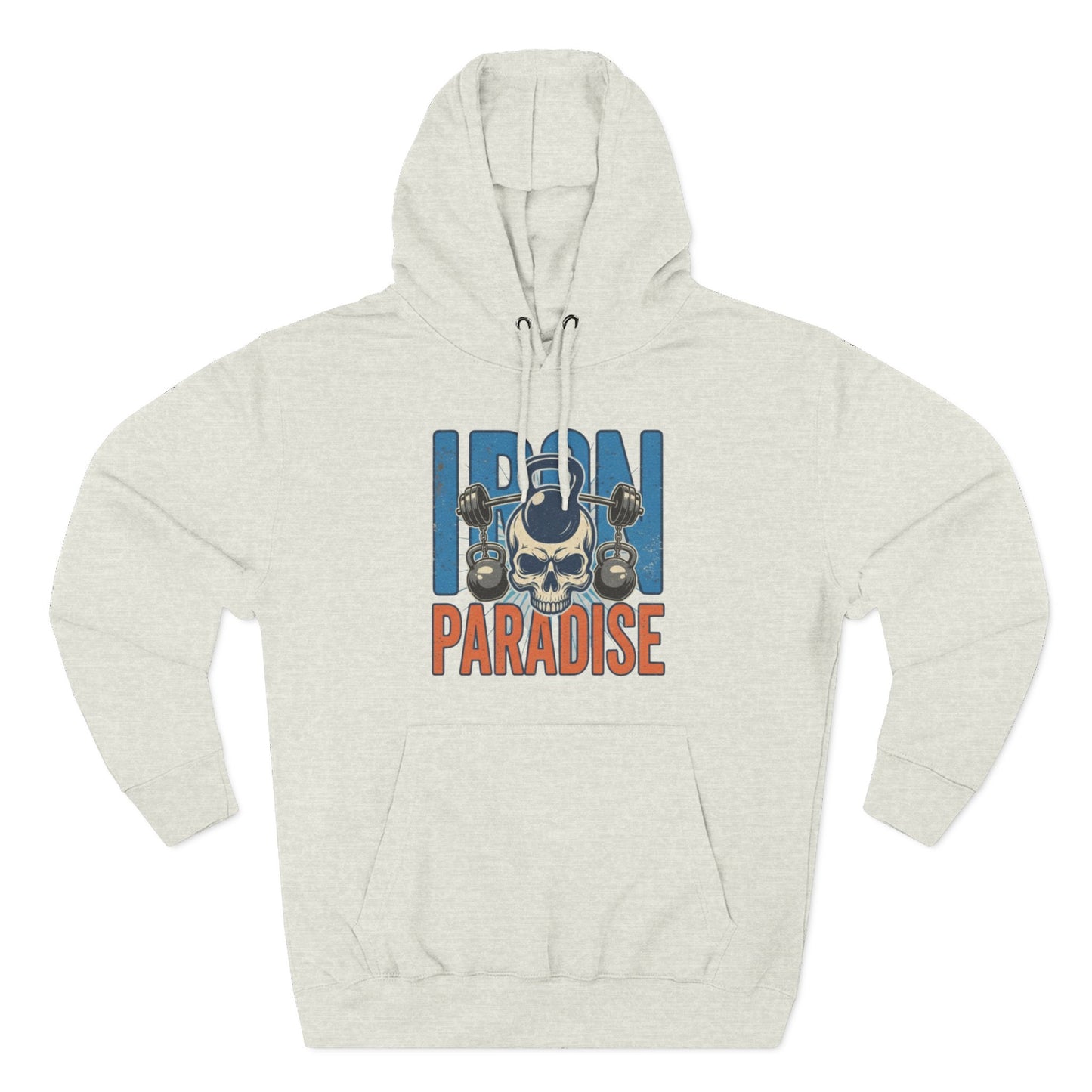 Hoodie — "Iron Paradise" Skull & Kettlebell Gym Hoodie
