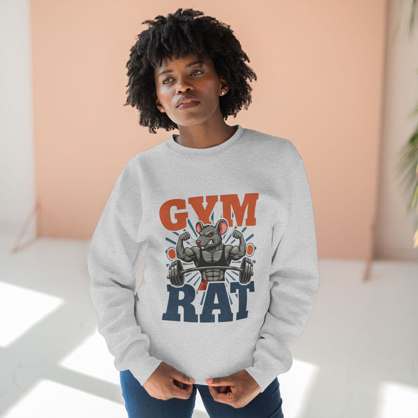 Gym Rat Sweatshirt – Funny Weightlifting Crewneck for Fitness Enthusiasts