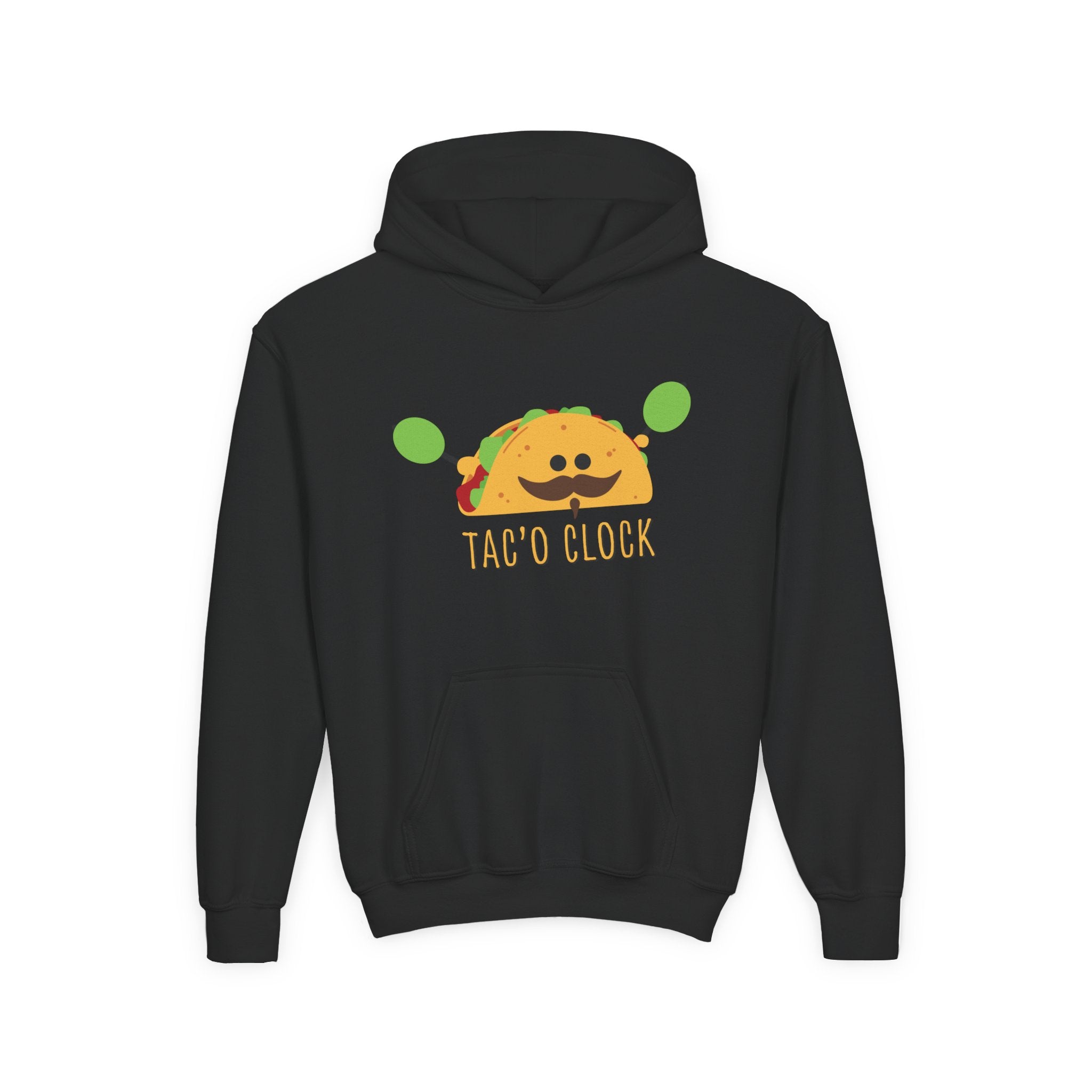Youth Hoodie — Cute Taco "Taco O' Clock" Graphic