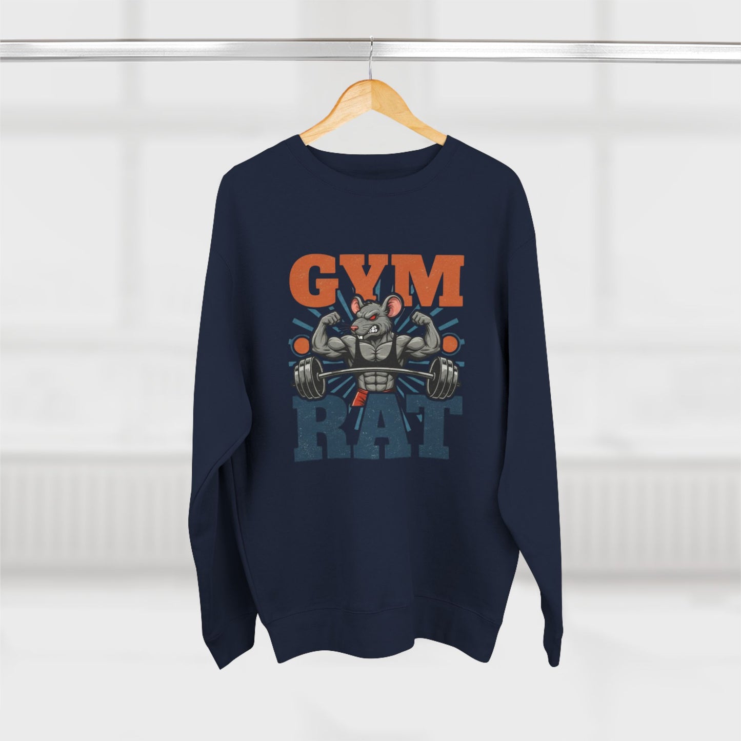 Gym Rat Sweatshirt – Funny Weightlifting Crewneck for Fitness Enthusiasts