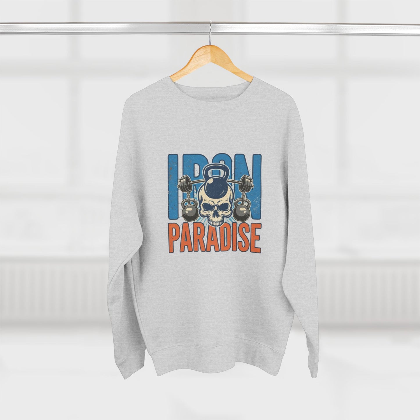 Iron Paradise Sweatshirt – Skull & Dumbbells Gym Crewneck