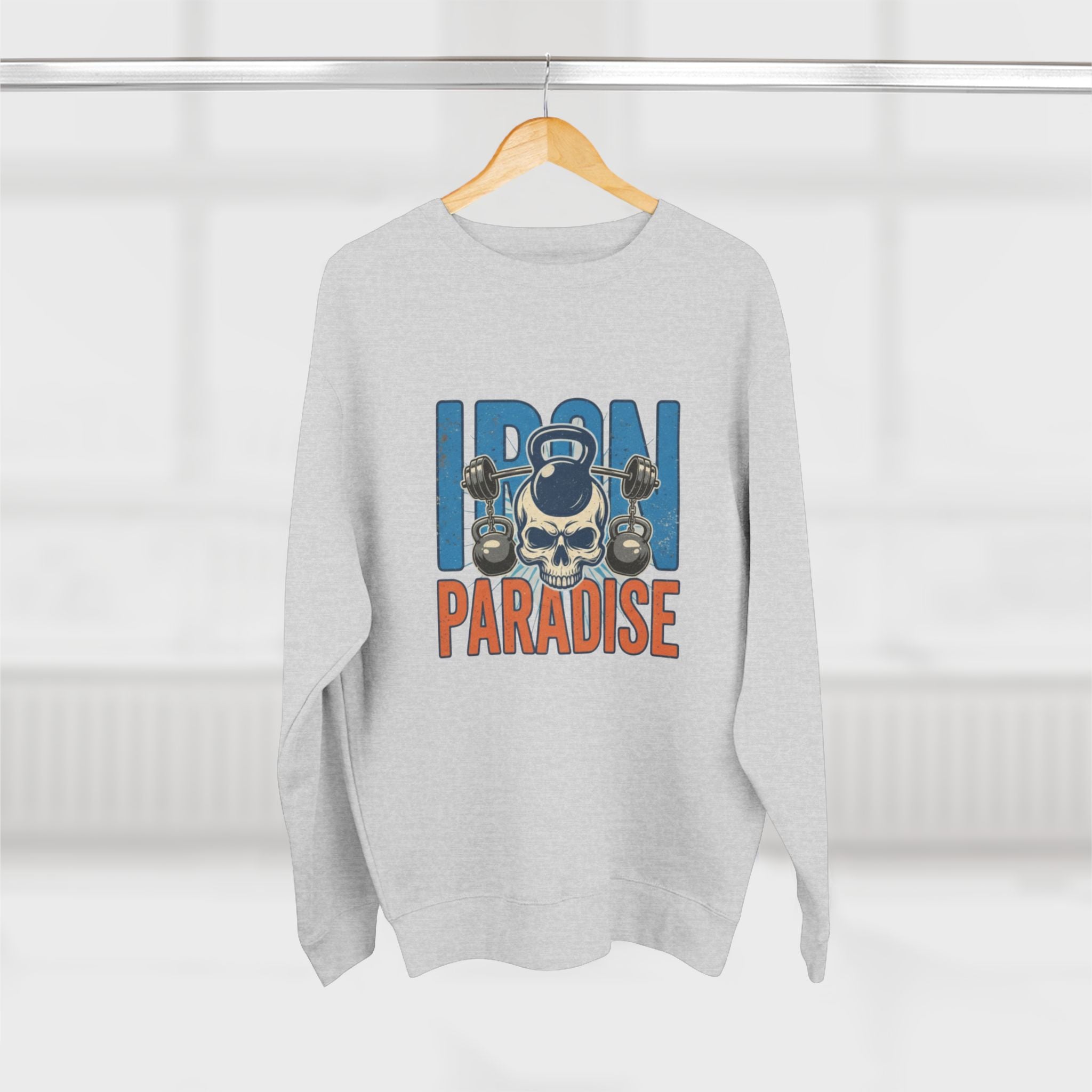 Iron Paradise Sweatshirt – Skull & Dumbbells Gym Crewneck