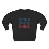 Grind and Shine Motivational Crewneck Sweatshirt — Gym Quote