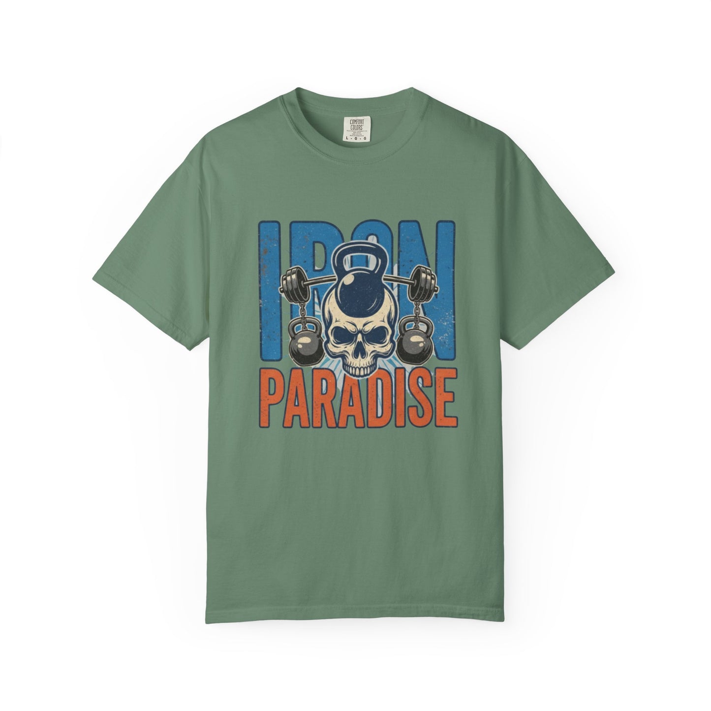 Iron Paradise Gym T-Shirt — Skull Kettlebell Weightlifting Tee
