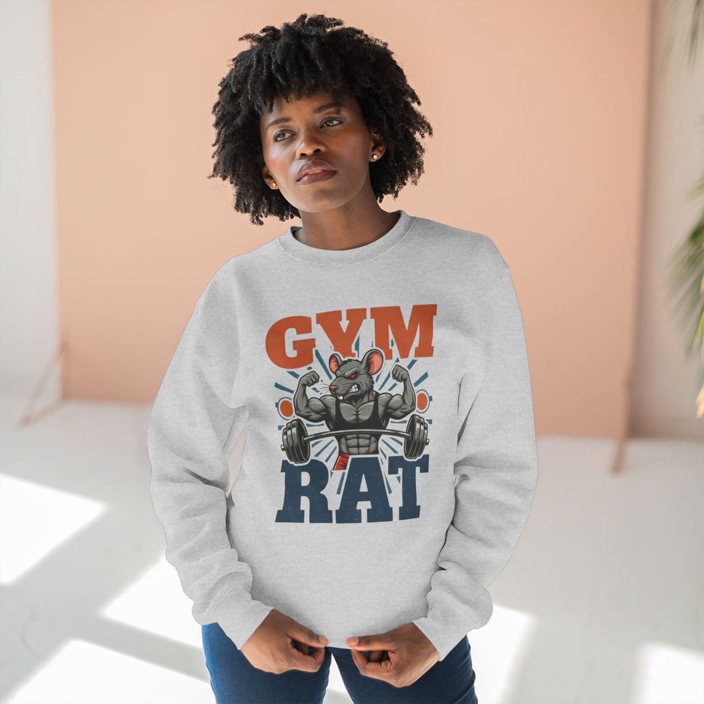 Gym Rat Sweatshirt — Muscle Rat Weightlifting Crewneck