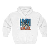 Iron Paradise Zip Hoodie – Skull & Kettlebell Gym Sweatshirt