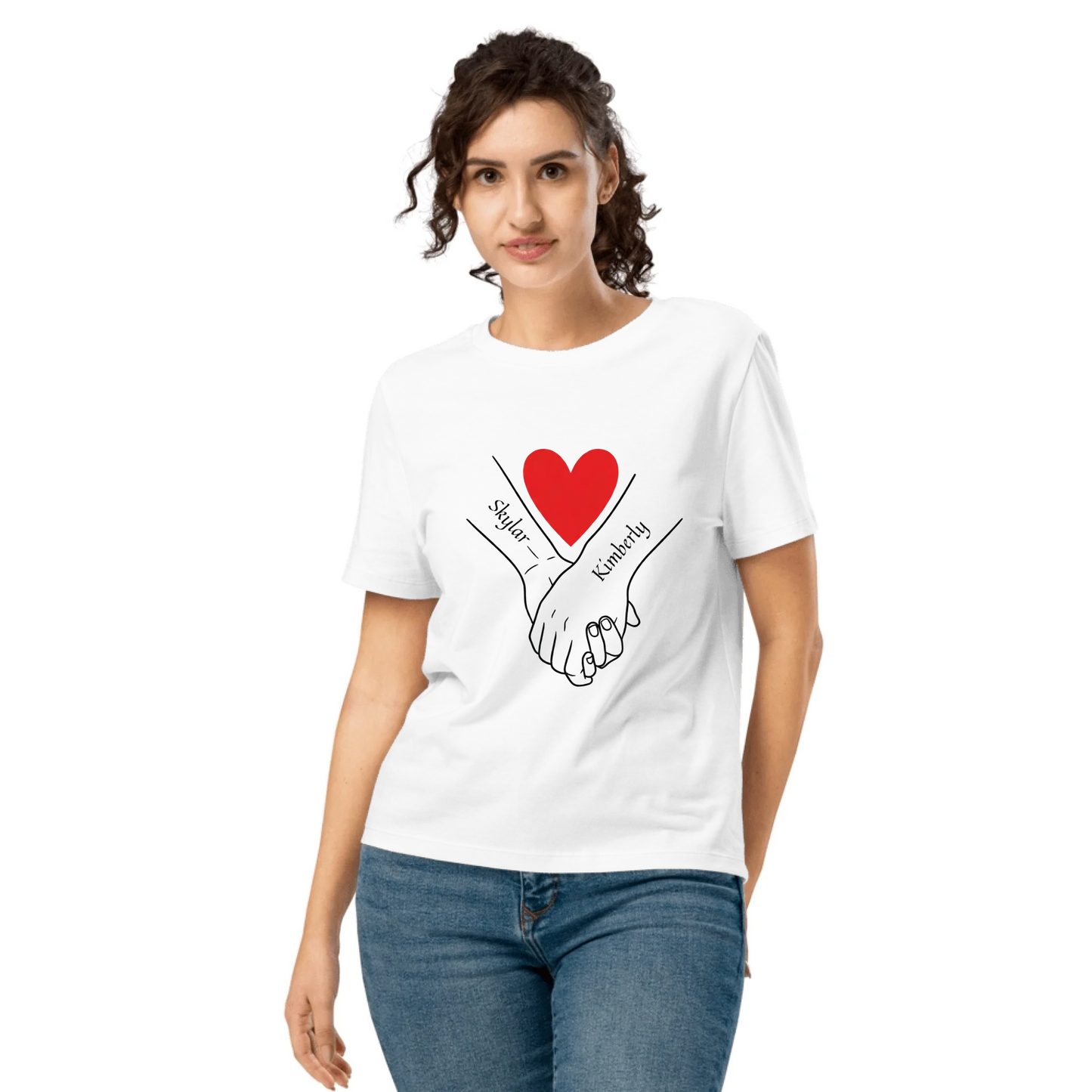 Valentine Day women's organic ribbed Neck T-shirt - Inktle