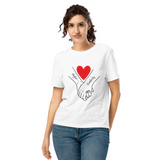 Valentine Day women's organic ribbed Neck T-shirt - Inktle