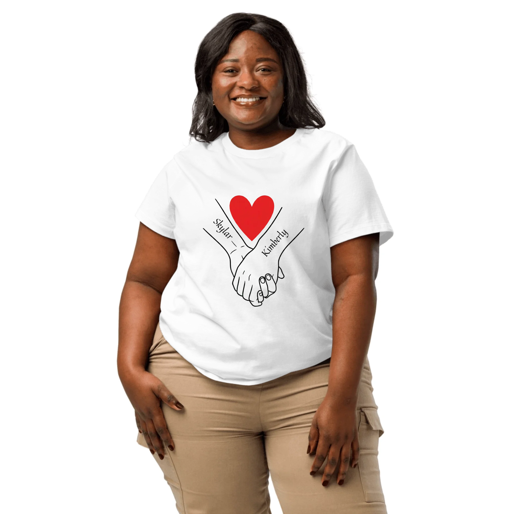Valentine Day women's organic ribbed Neck T-shirt - Inktle
