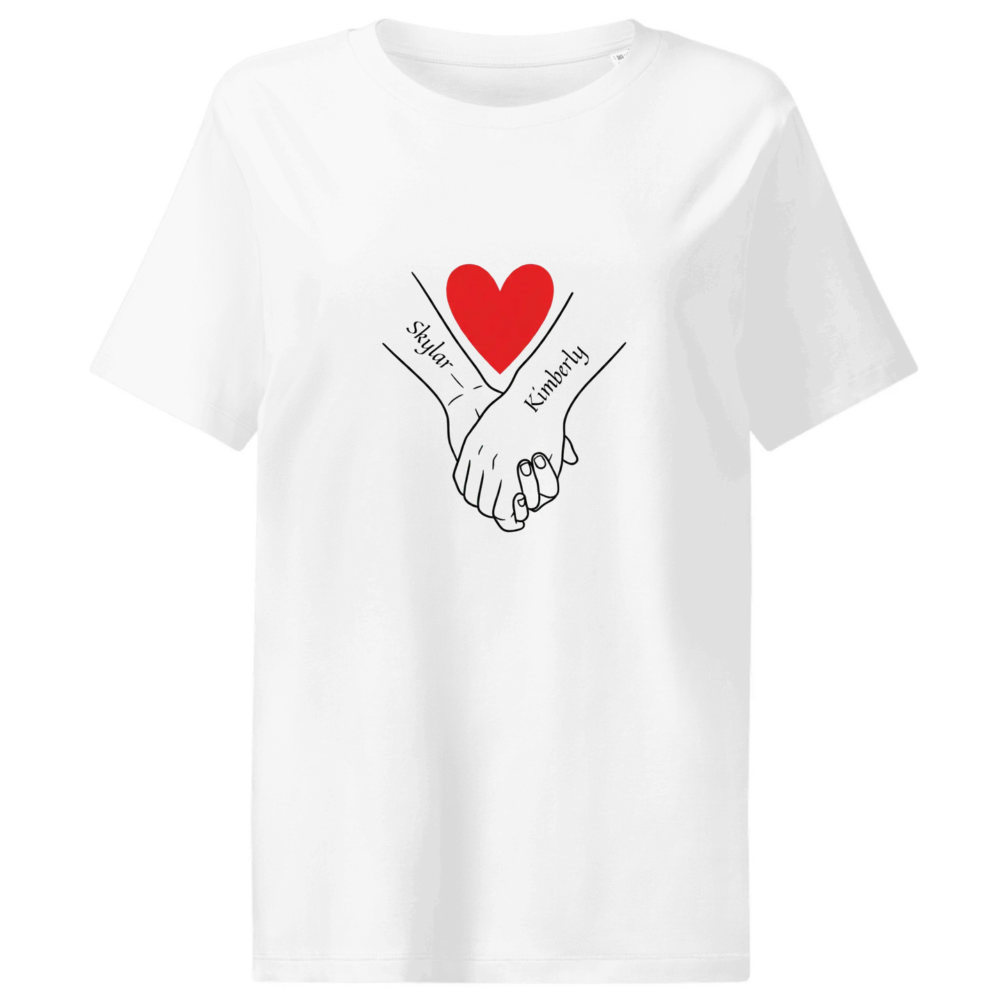 Valentine Day women's organic ribbed Neck T-shirt - Inktle