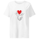 Valentine Day women's organic ribbed Neck T-shirt - Inktle