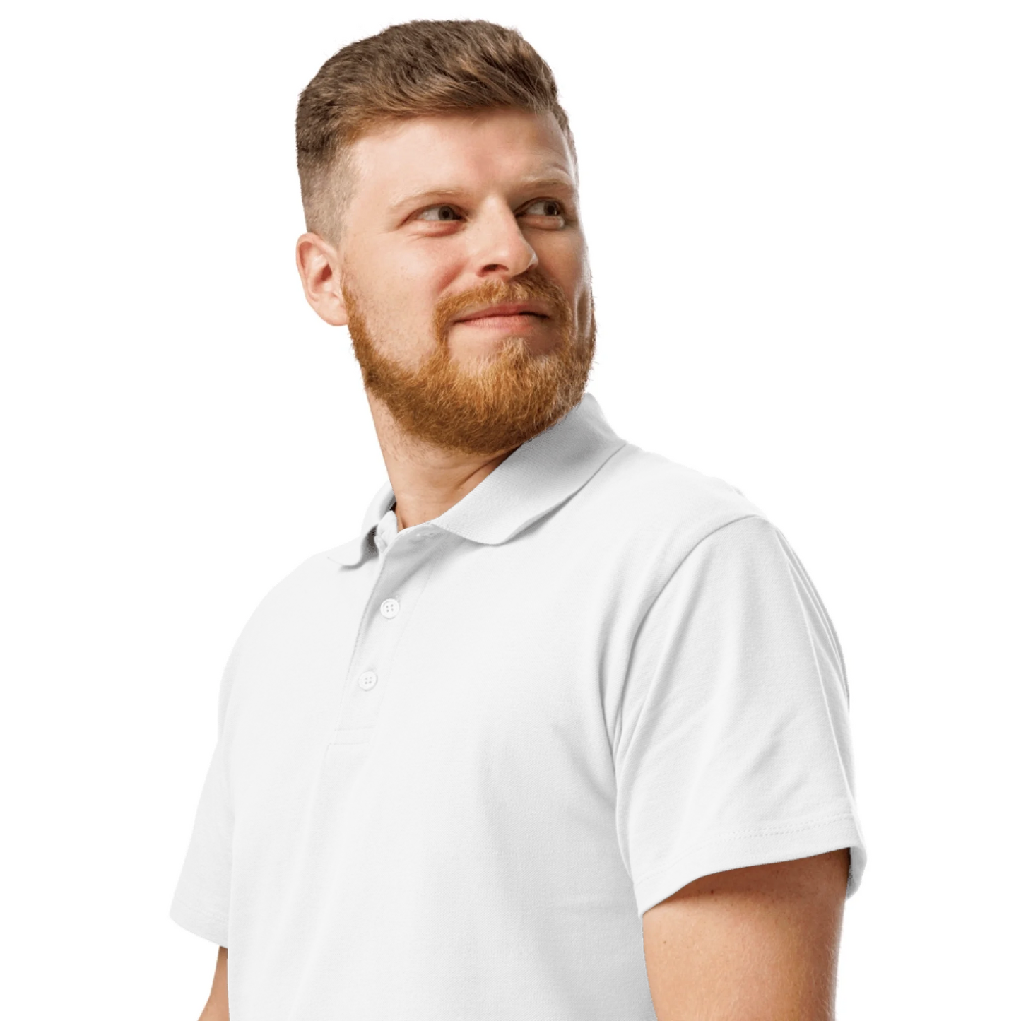 Men's Premium Pique White Polo Shirt Printful