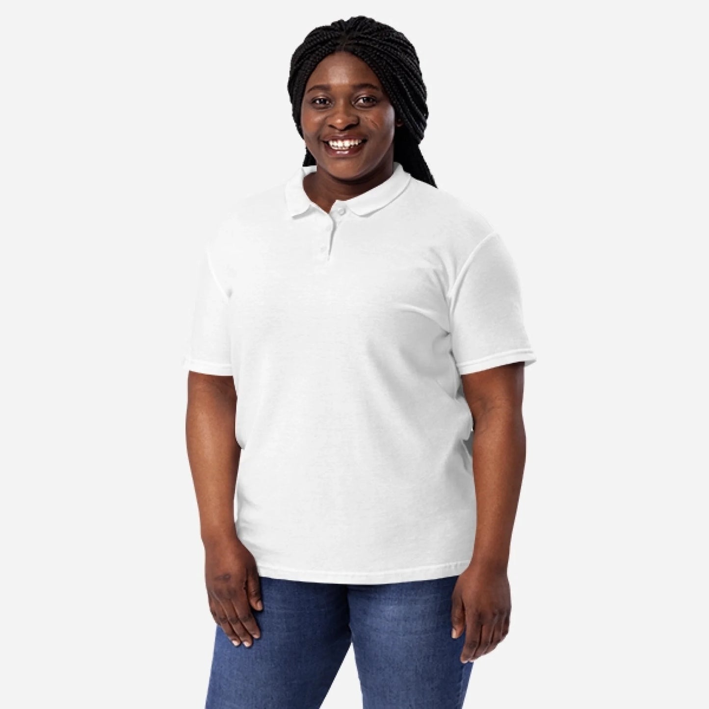 Women's Pique Polo White Shirt Printful