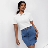 Women's Pique Polo White Shirt Printful