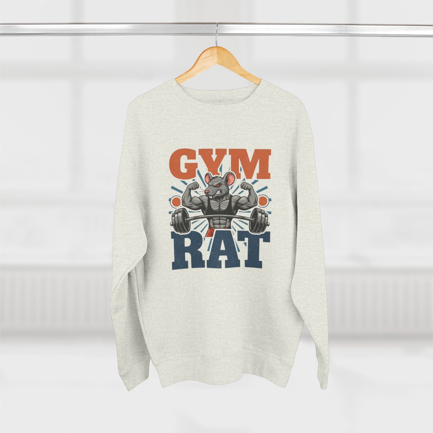 Gym Rat Sweatshirt – Funny Weightlifting Crewneck for Fitness Enthusiasts