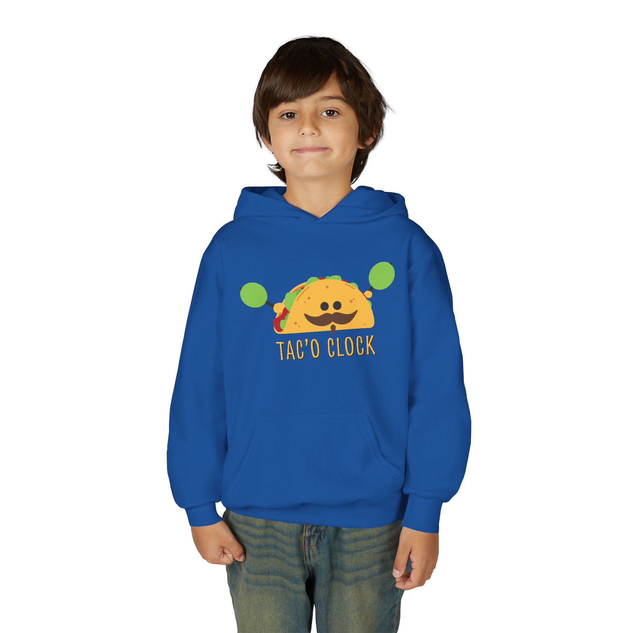 Youth Hoodie — Cute Taco "Taco O' Clock" Graphic