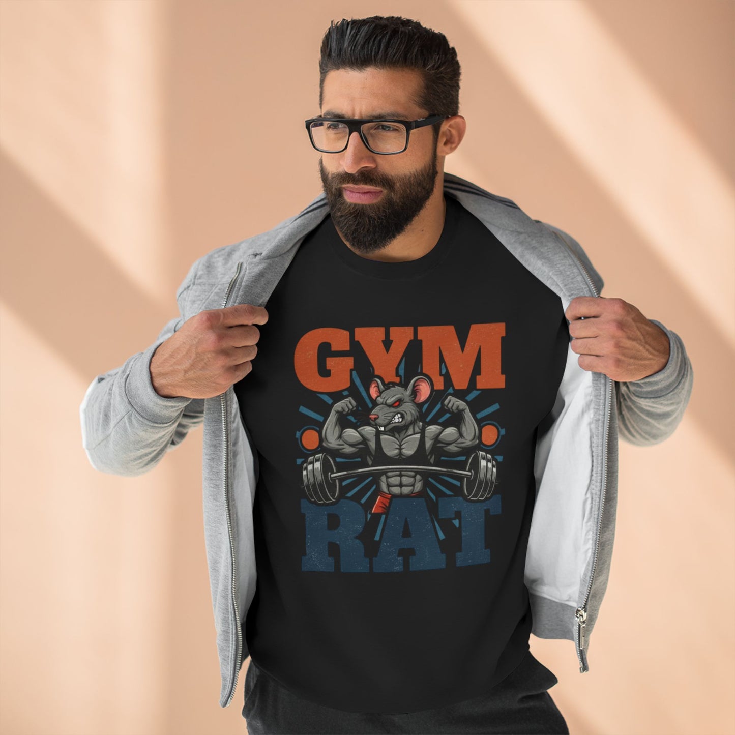 Gym Rat Sweatshirt — Muscle Rat Weightlifting Crewneck