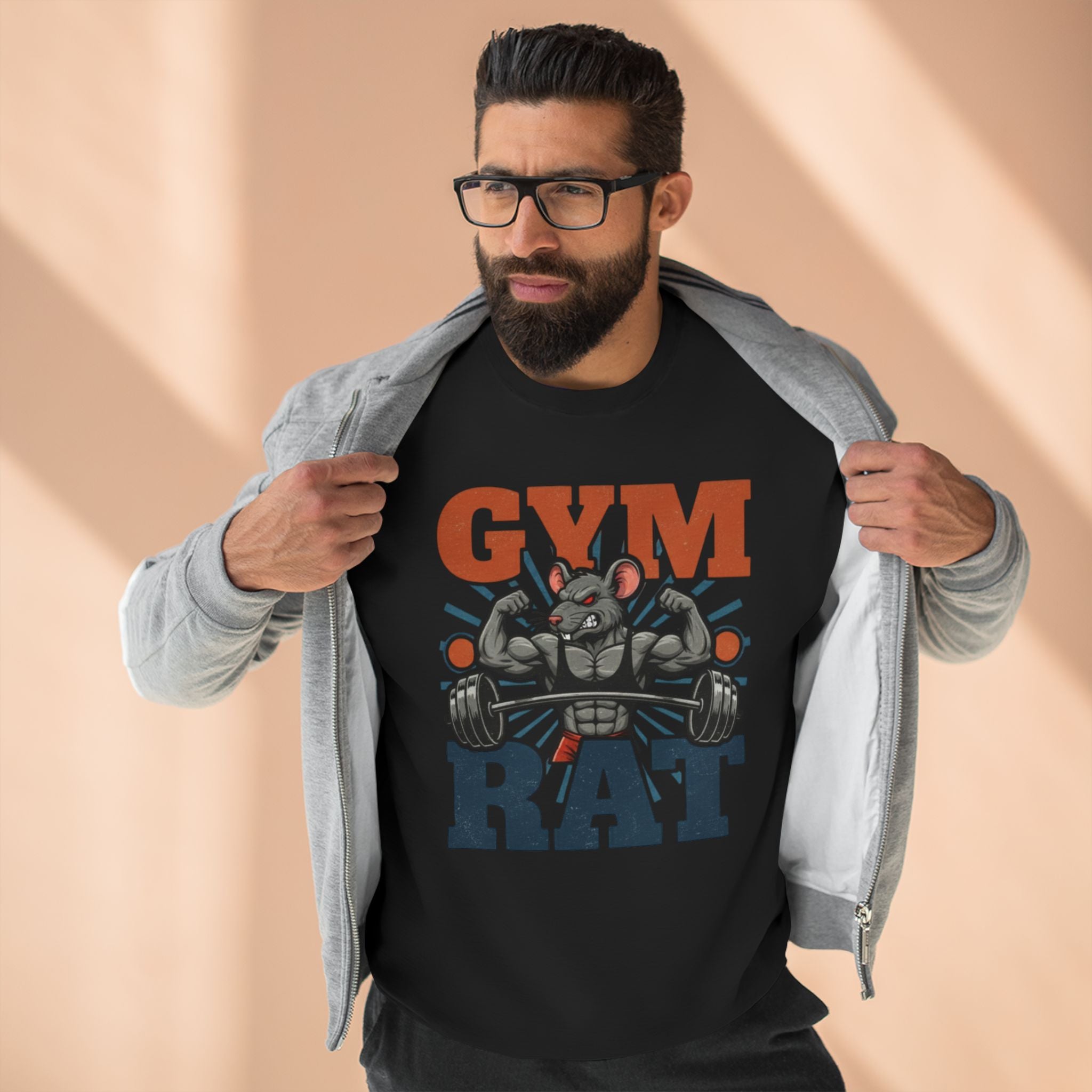Gym Rat Sweatshirt — Muscle Rat Weightlifting Crewneck
