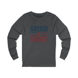 Grind & Shine Long Sleeve Tee — Motivational Retro Graphic Shirt