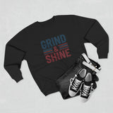 Grind and Shine Motivational Crewneck Sweatshirt — Gym Quote