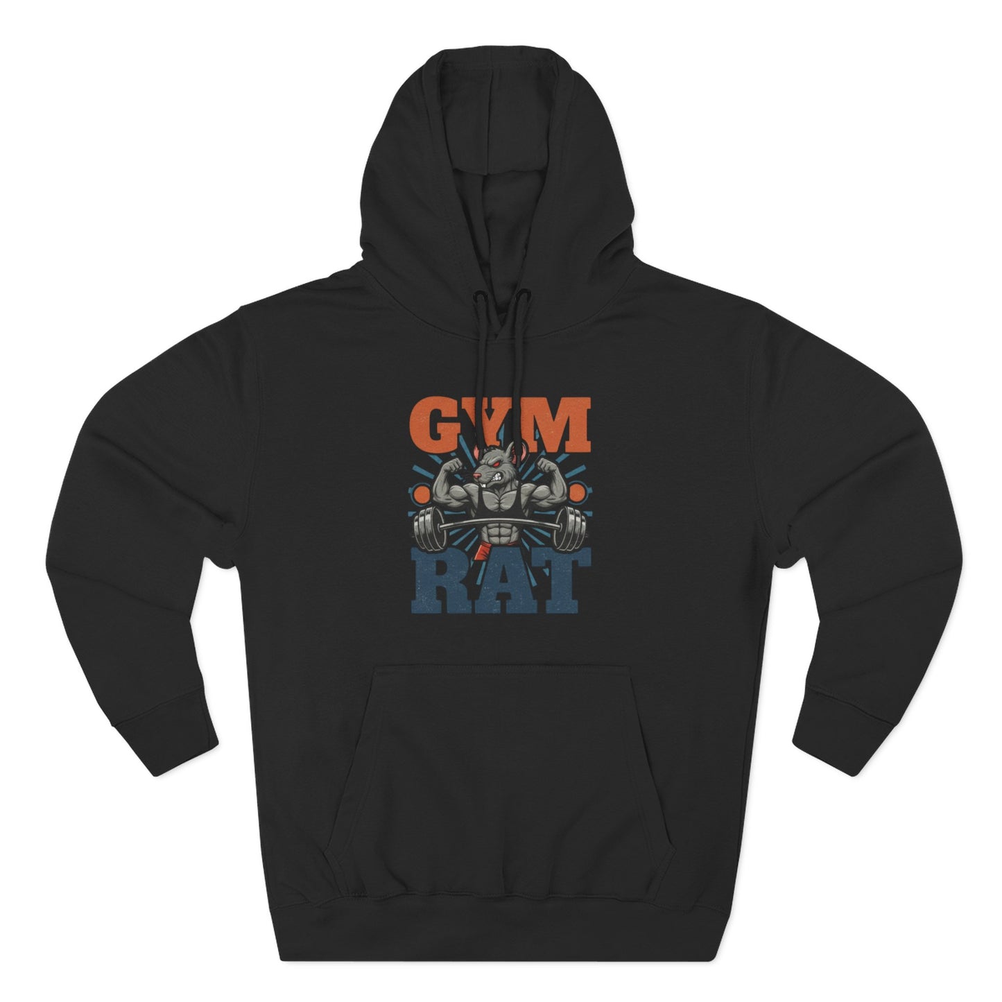 Gym Rat Hoodie — Vintage Barbell Fitness Pullover