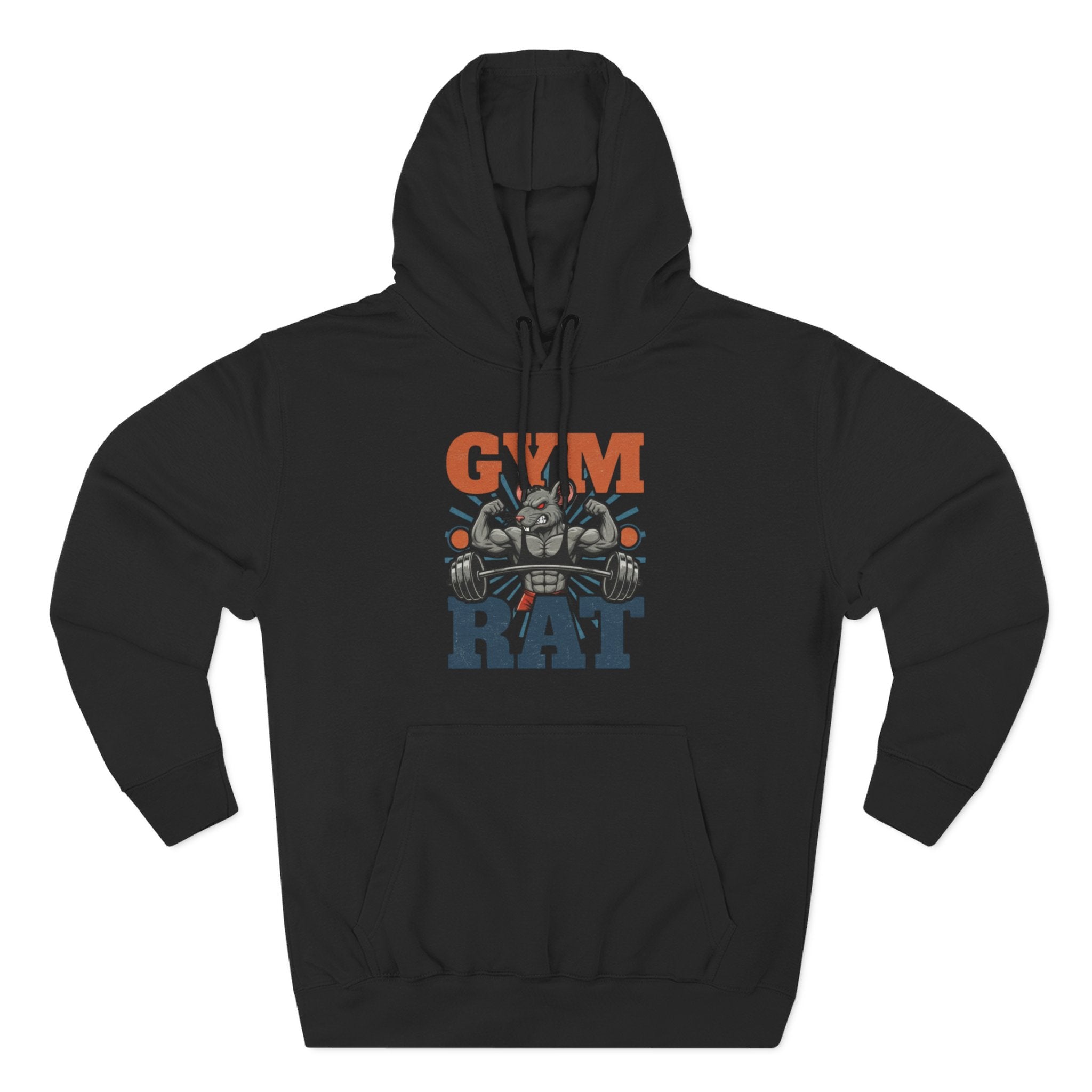 Gym Rat Hoodie — Vintage Barbell Fitness Pullover