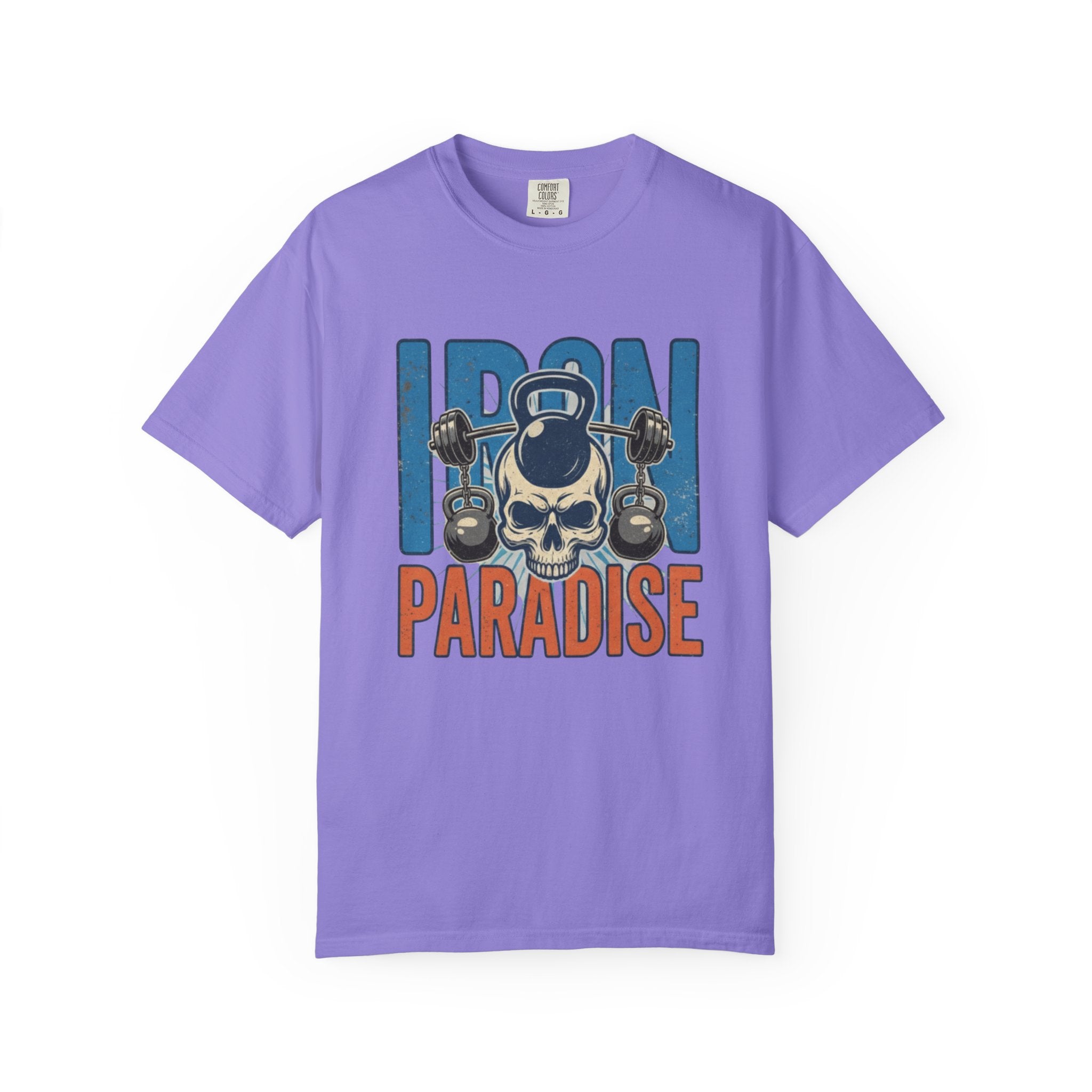 Iron Paradise Gym T-Shirt — Skull Kettlebell Weightlifting Tee