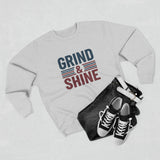 Grind and Shine Motivational Crewneck Sweatshirt — Gym Quote