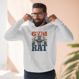 Gym Rat Hoodie — Vintage Barbell Fitness Pullover