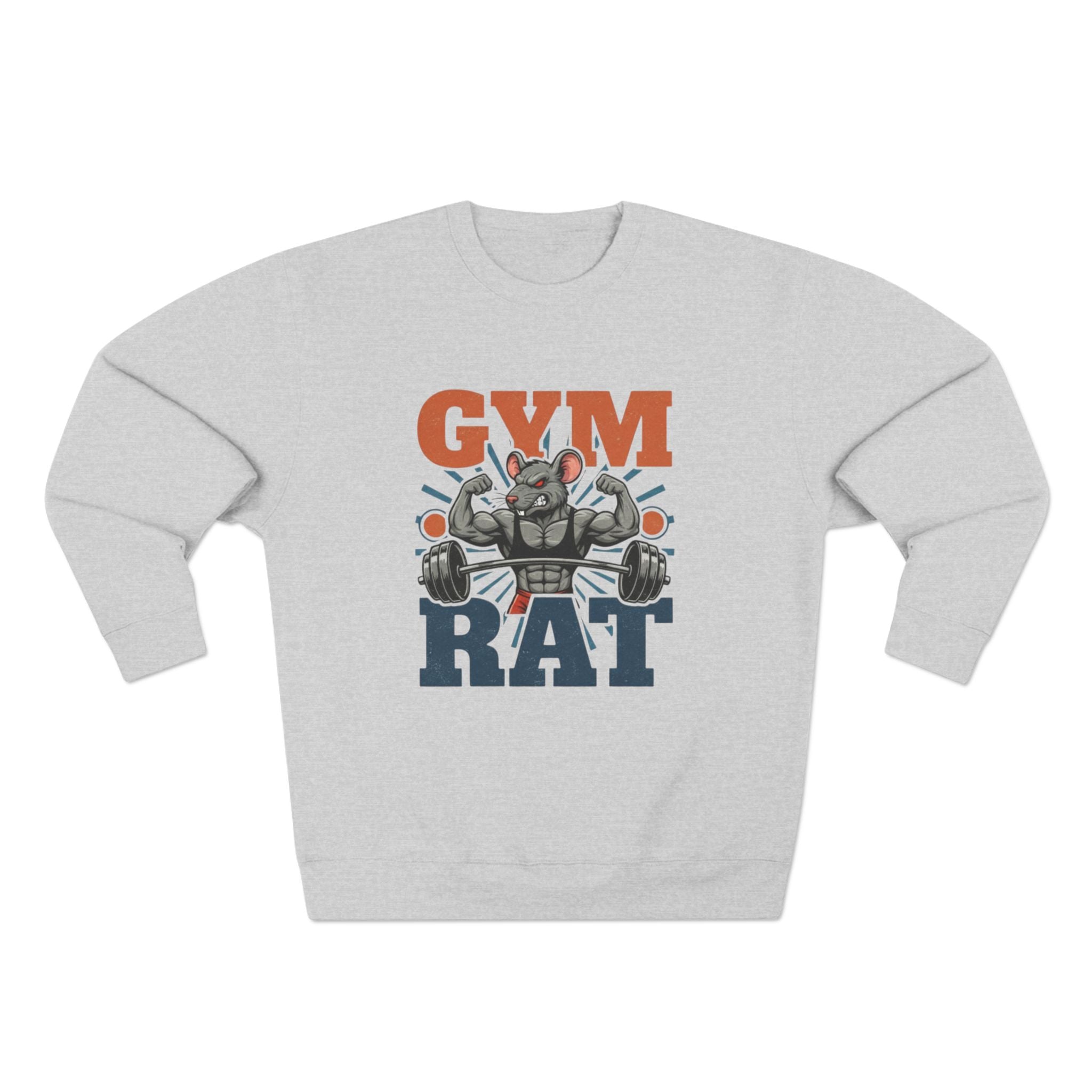 Gym Rat Sweatshirt – Funny Weightlifting Crewneck for Fitness Enthusiasts