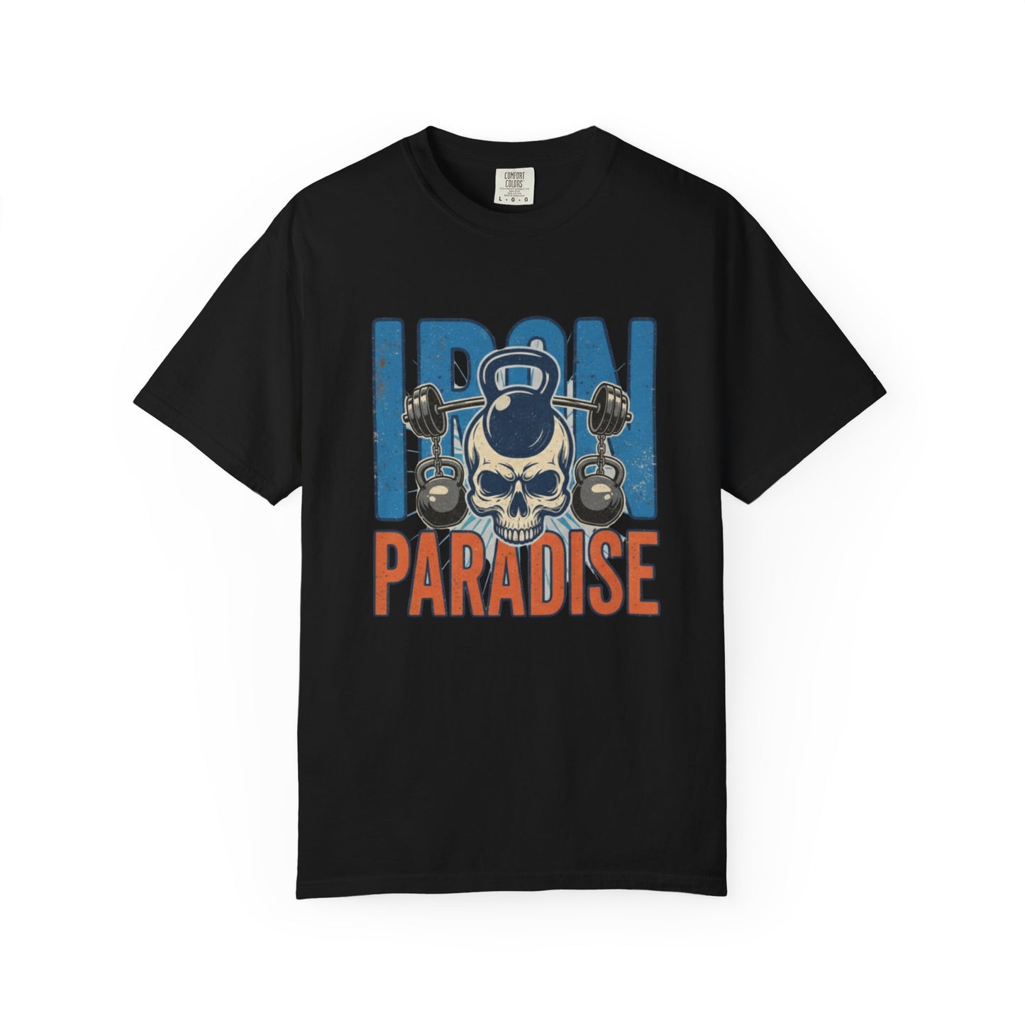 Iron Paradise Gym T-Shirt — Skull Kettlebell Weightlifting Tee