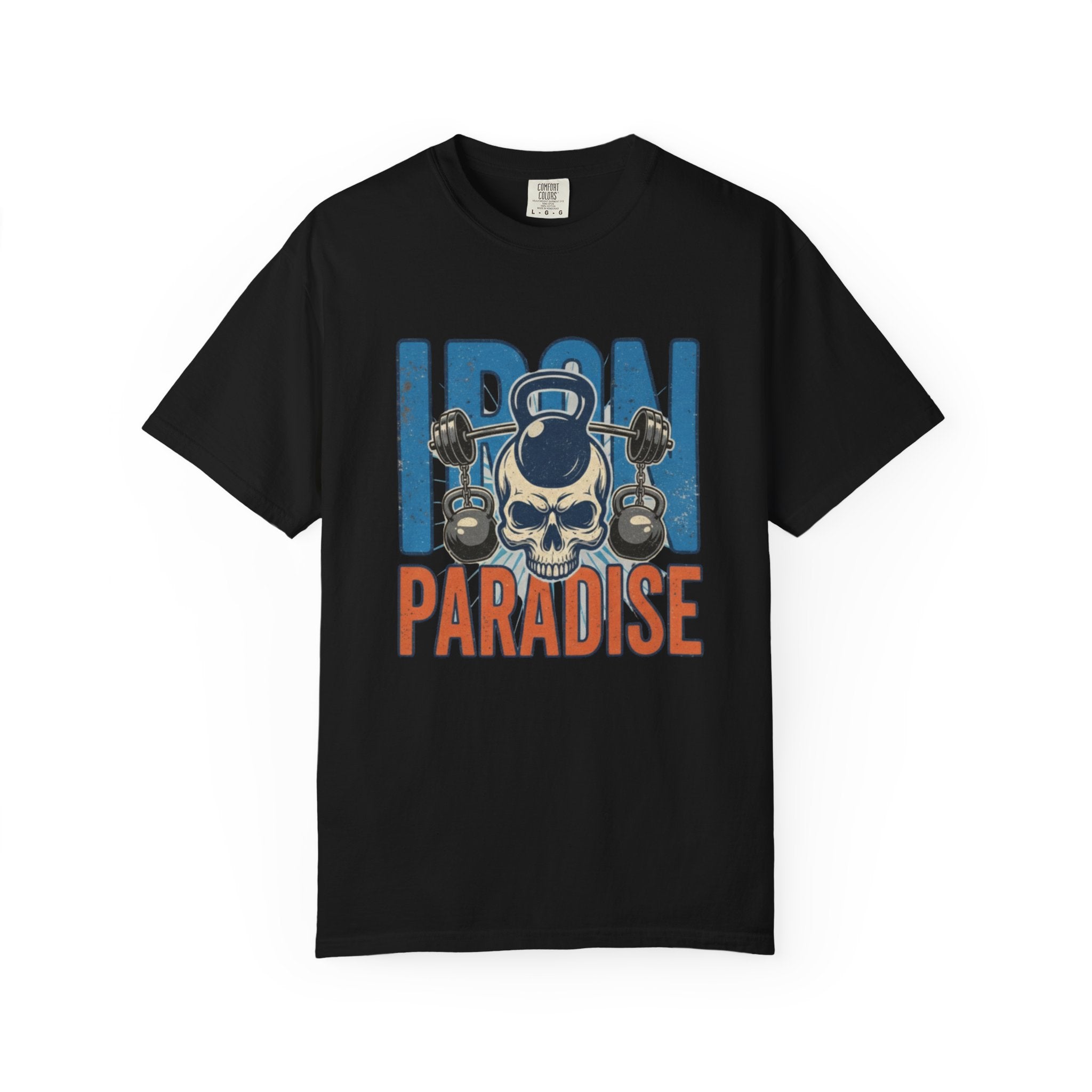 Iron Paradise Gym T-Shirt — Skull Kettlebell Weightlifting Tee