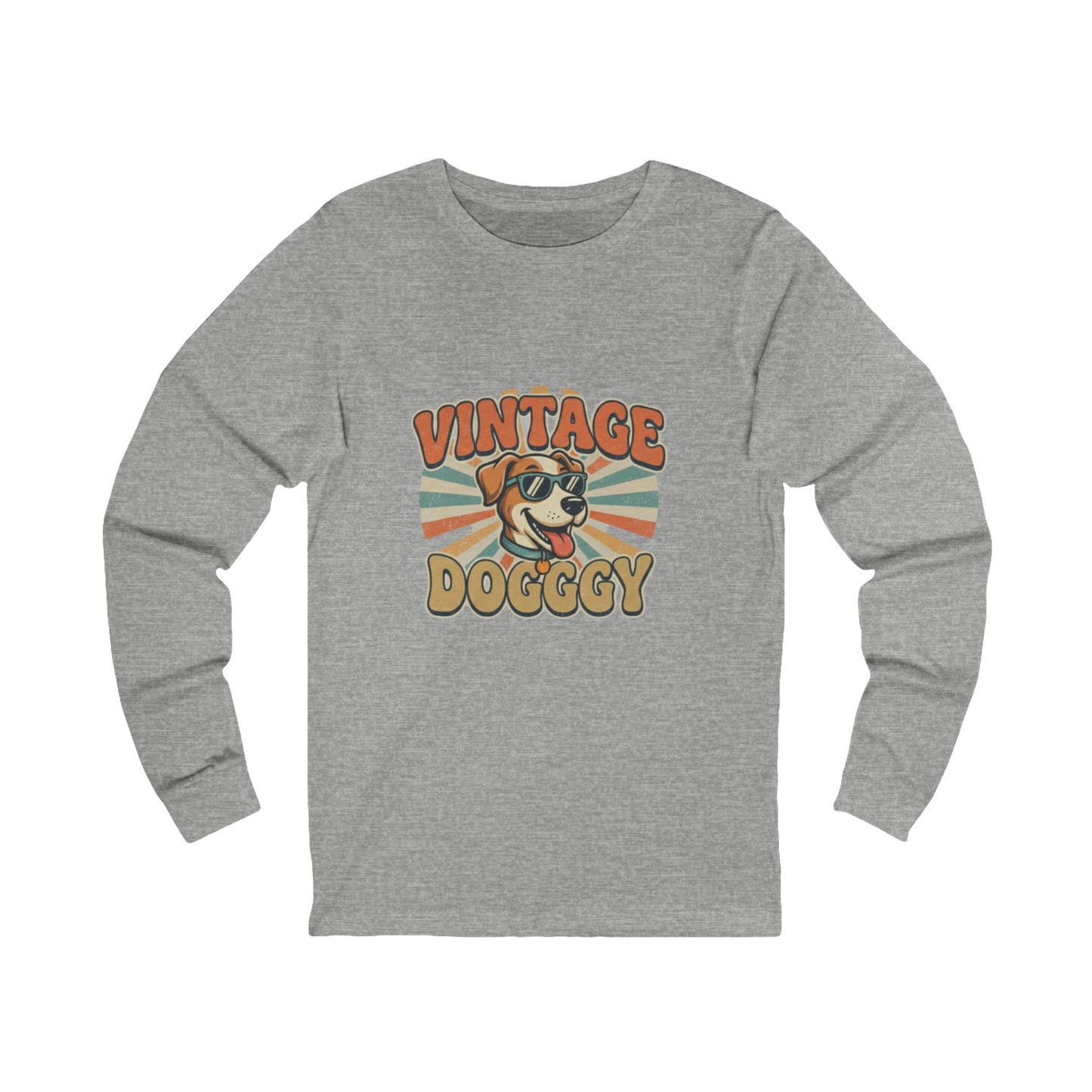 Vintage Doggy Long Sleeve Tee — Retro Dog Graphic Shirt