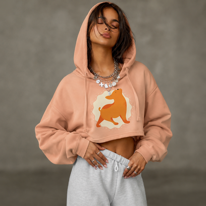 Raw Hem Fleece Crop Hoodie