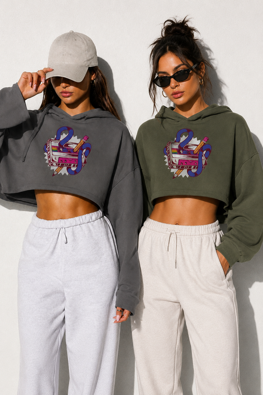 Urban Raw Hem Crop Hoodie