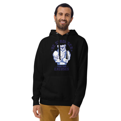 Be Stronger Oversized Hoodie with muscular bear graphic