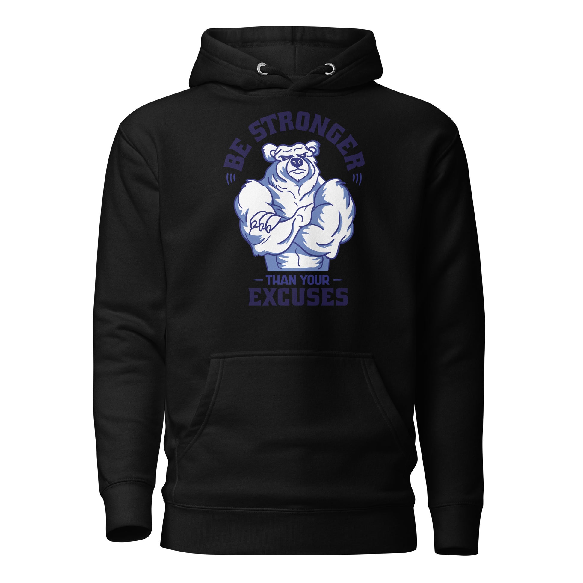 Be Stronger Oversized Hoodie with muscular bear graphic