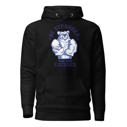 Be Stronger Oversized Hoodie with muscular bear graphic