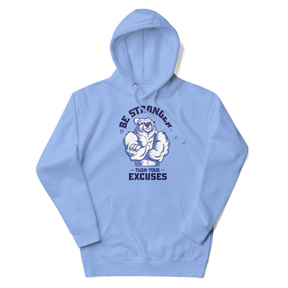 Be Stronger Oversized Hoodie with muscular bear and quote