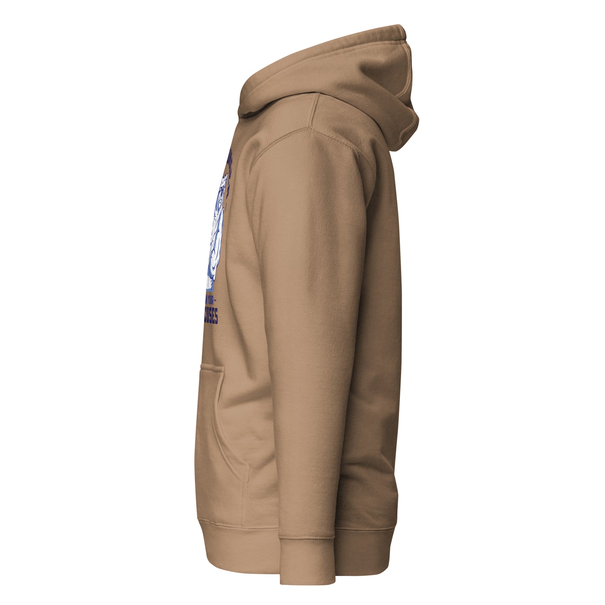 Tan Be Stronger Oversized Hoodie with chest graphic print