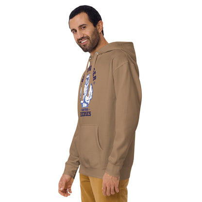 Be Stronger Oversized Hoodie tan back with armadillo dont make your excuses graphic