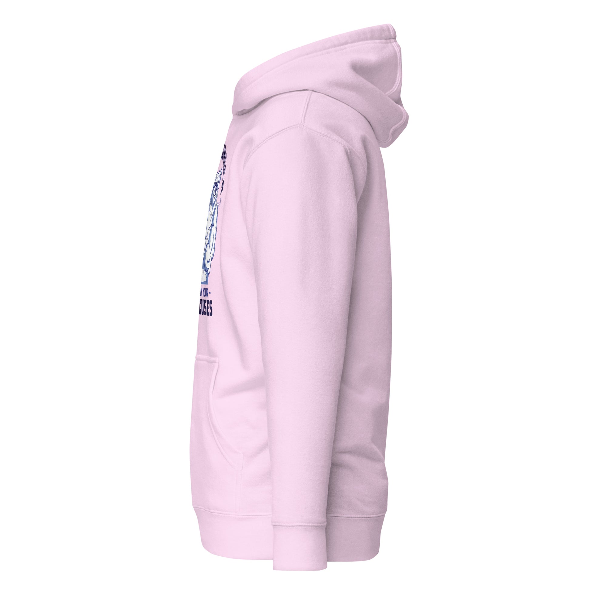 Be Stronger Oversized Hoodie in soft pink with blue and white chest graphic
