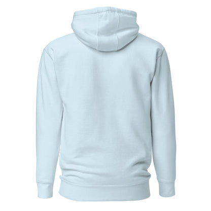 Be Stronger Oversized Hoodie in light blue cotton with ribbed cuffs