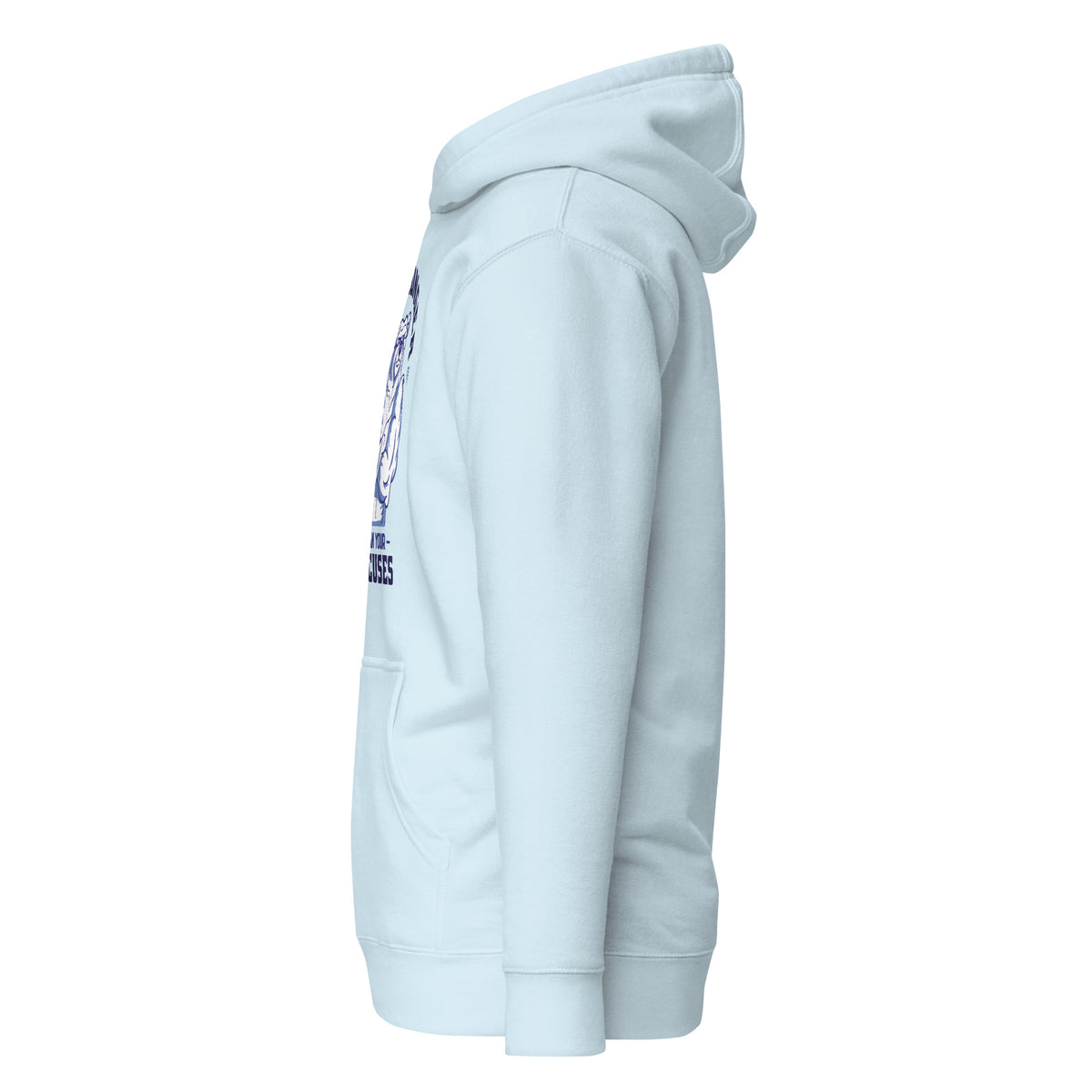 Be Stronger Oversized Hoodie in light blue with chest graphic